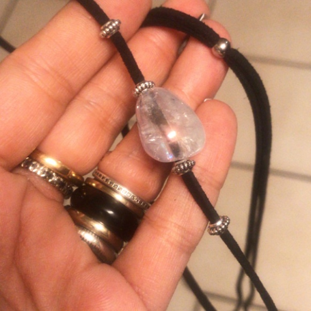 Angel aura crystal black suede adjustable choker - Picture 5 of 7